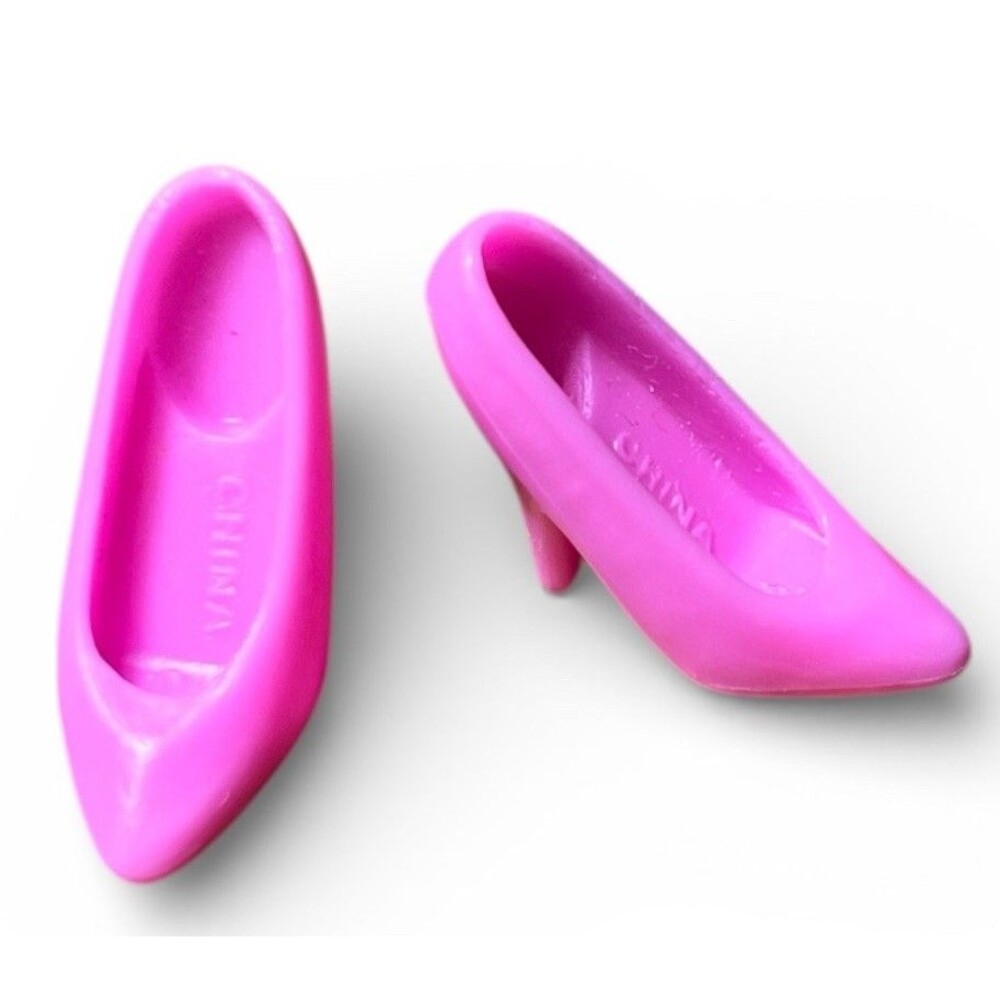 Barbie Doll Clothes Accessories Pink Closed Toe Heel Shoes Pumps Stiletto